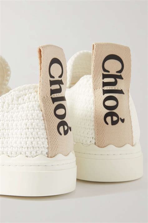 chloe lauren sneaker white|crochet lace sneakers.